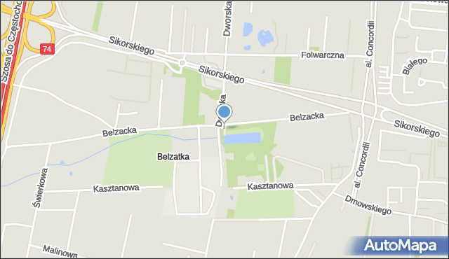 Piotrków Trybunalski, Park Bełzatka, mapa Piotrków Trybunalski