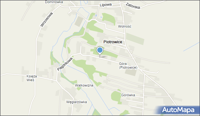 Piotrowice gmina Przeciszów, Pagórkowa, mapa Piotrowice gmina Przeciszów