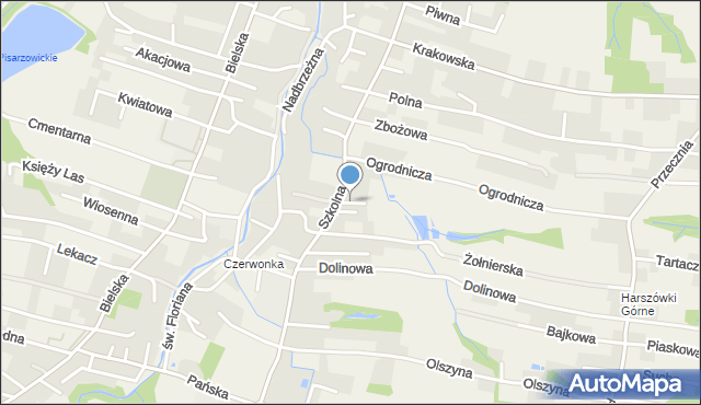 Pisarzowice gmina Wilamowice, Pagórkowa, mapa Pisarzowice gmina Wilamowice