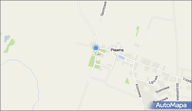 Pławna gmina Strzelin, Parkowa, mapa Pławna gmina Strzelin