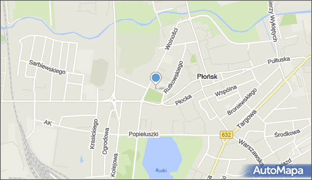 Płońsk, Park Konstytucji 3 Maja, mapa Płońsk