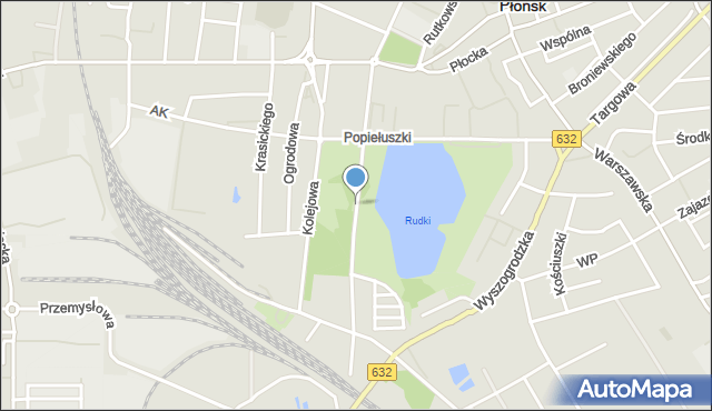 Płońsk, Park Markiewicza Czesława, dh., mapa Płońsk