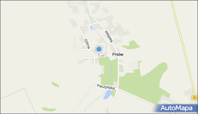 Pniów gmina Toszek, Parkowa, mapa Pniów gmina Toszek