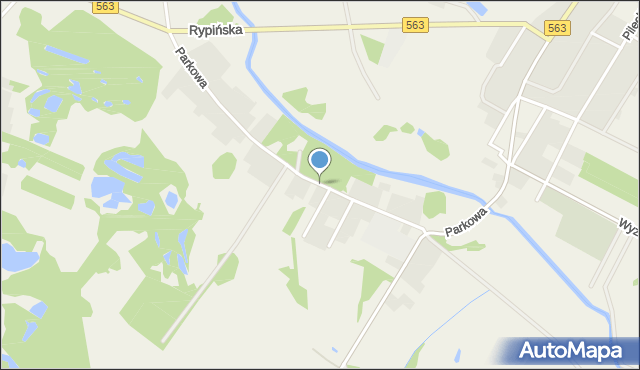 Poniatowo gmina Żuromin, Parkowa, mapa Poniatowo gmina Żuromin