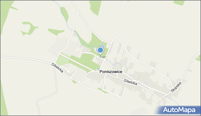 Poniszowice, Parkowa, mapa Poniszowice