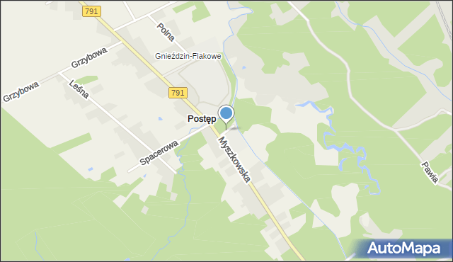 Postęp, Parkowa, mapa Postęp