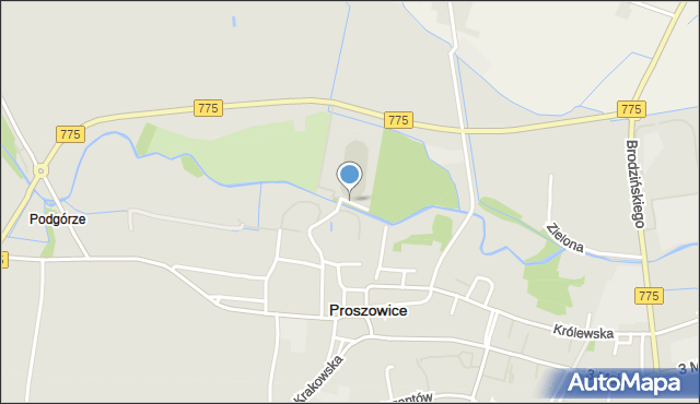 Proszowice, Parkowa, mapa Proszowice