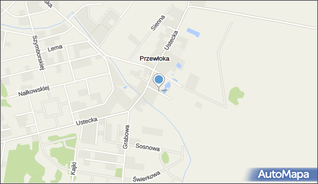 Przewłoka gmina Ustka, Parkowa, mapa Przewłoka gmina Ustka