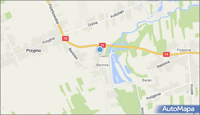 Przyjmo, Pańska, mapa Przyjmo