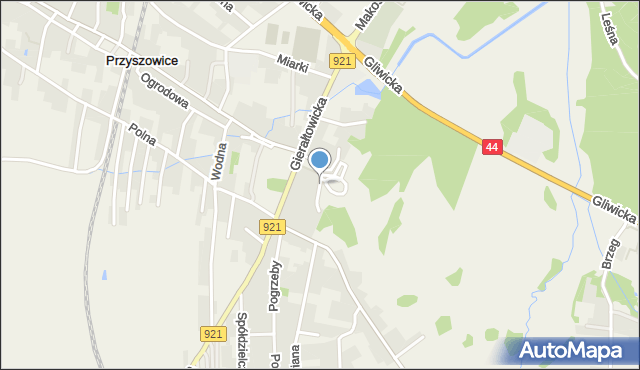 Przyszowice, Parkowa, mapa Przyszowice