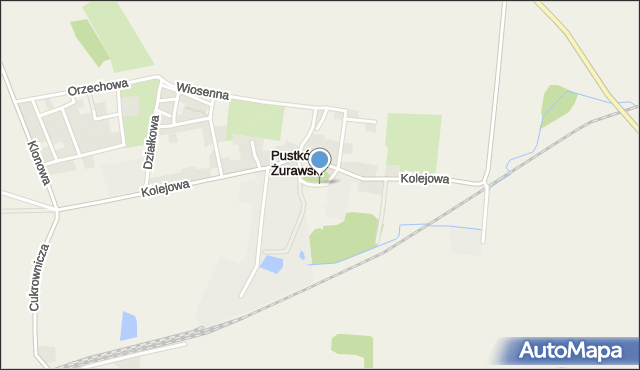 Pustków Żurawski, Parkowa, mapa Pustków Żurawski