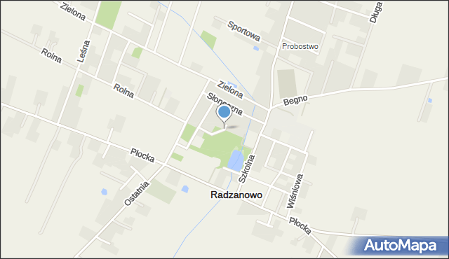 Radzanowo, Parkowa, mapa Radzanowo