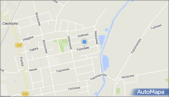 Reda, Parkowa, mapa Reda