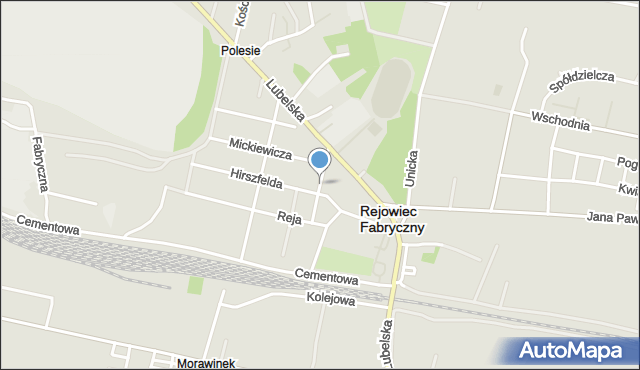 Rejowiec Fabryczny, Parkowa, mapa Rejowiec Fabryczny