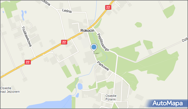 Rokocin, Parkowa, mapa Rokocin