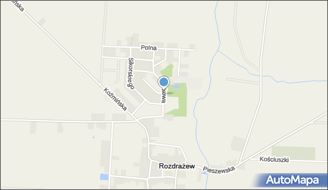 Rozdrażew, Parkowa, mapa Rozdrażew