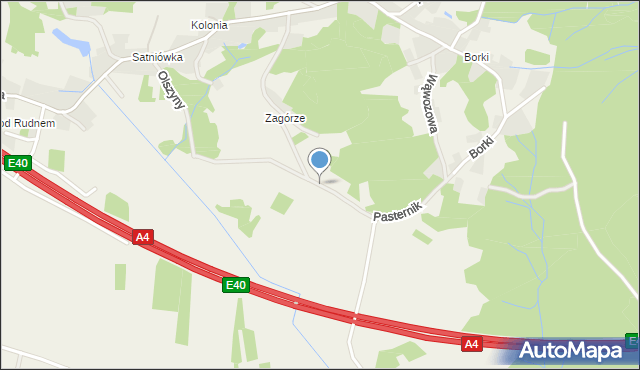 Rudno gmina Krzeszowice, Pasternik, mapa Rudno gmina Krzeszowice