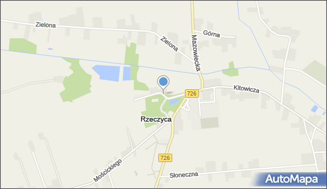 Rzeczyca powiat tomaszowski, Parkowa, mapa Rzeczyca powiat tomaszowski