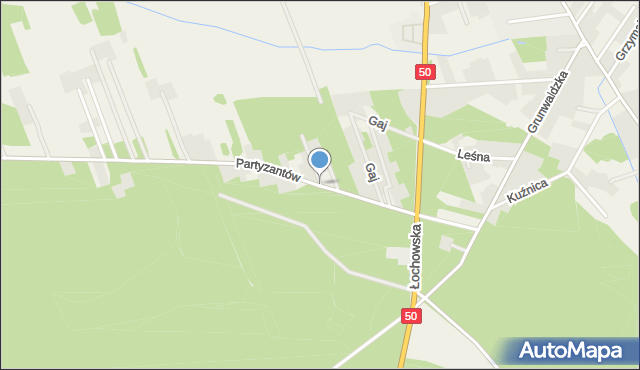 Sadowne, Partyzantów, mapa Sadowne