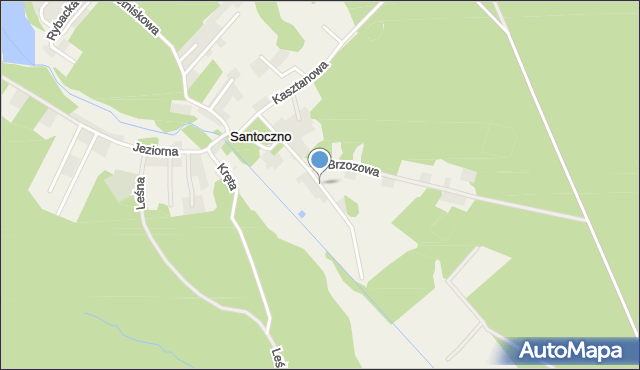 Santoczno, Parkowa, mapa Santoczno