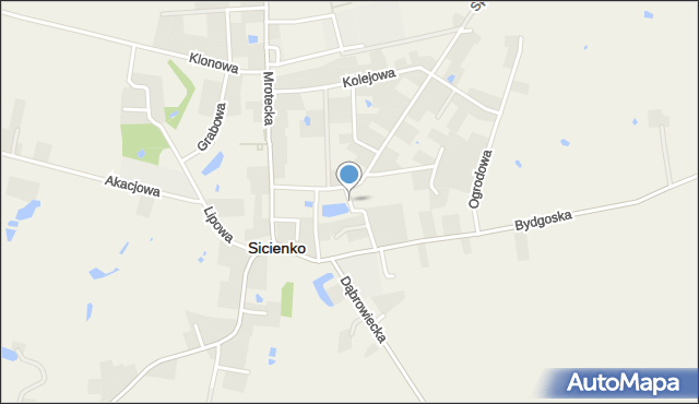 Sicienko powiat bydgoski, Parkowa, mapa Sicienko powiat bydgoski