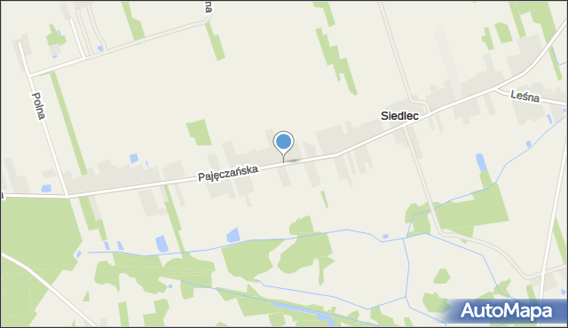 Siedlec gmina Pajęczno, Pajęczańska, mapa Siedlec gmina Pajęczno