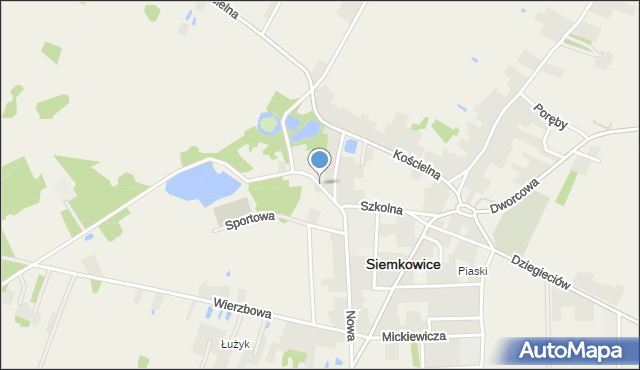 Siemkowice, Parkowa, mapa Siemkowice