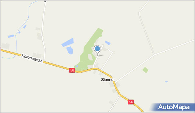 Sienno gmina Dobrcz, Parkowa, mapa Sienno gmina Dobrcz