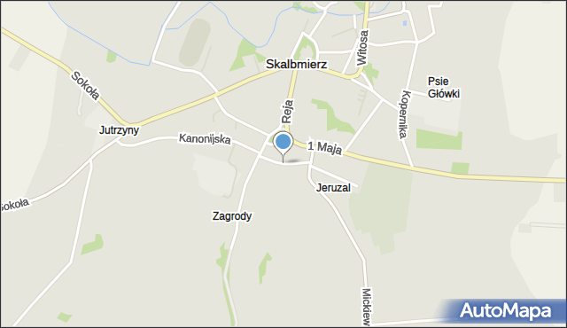 Skalbmierz, Partyzantów, mapa Skalbmierz