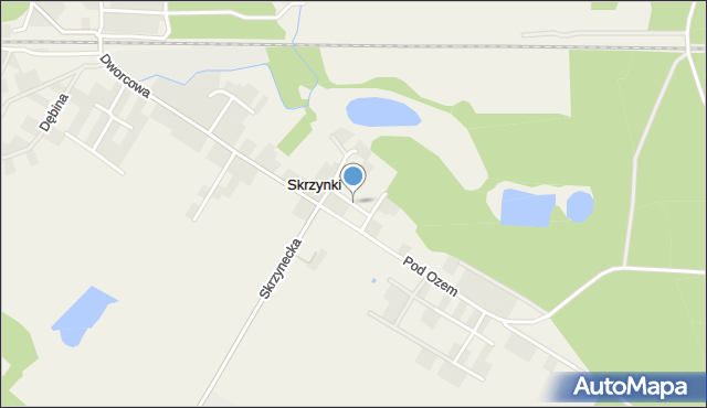 Skrzynki gmina Stęszew, Parkowa, mapa Skrzynki gmina Stęszew