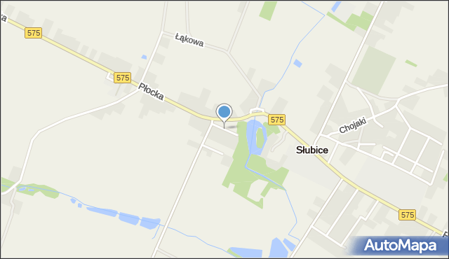 Słubice powiat płocki, Parkowa, mapa Słubice powiat płocki