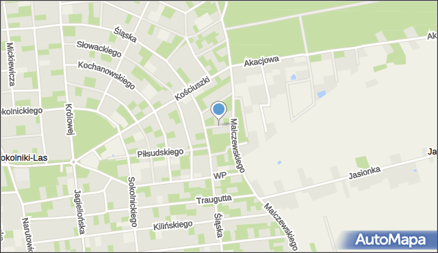 Sokolniki-Las, Paderewskiego Ignacego Jana, mapa Sokolniki-Las