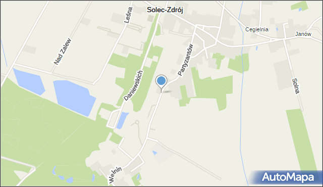 Solec-Zdrój, Partyzantów, mapa Solec-Zdrój