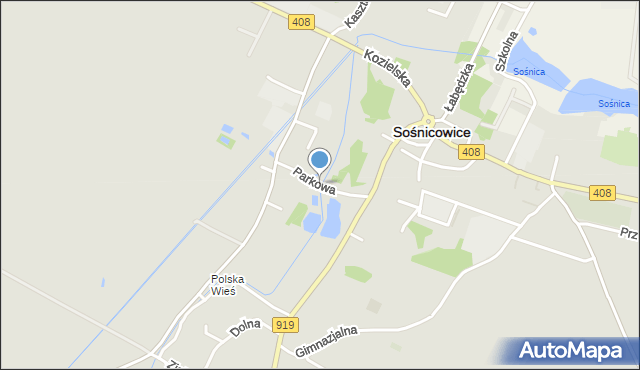 Sośnicowice, Parkowa, mapa Sośnicowice