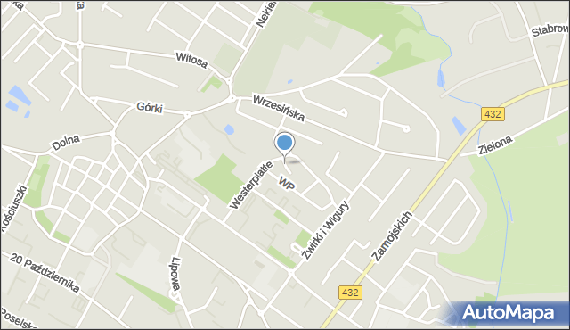 Środa Wielkopolska, Partyzantów, mapa Środa Wielkopolska