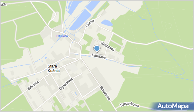 Stara Kuźnia, Parkowa, mapa Stara Kuźnia