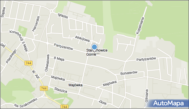 Starachowice, Partyzantów, mapa Starachowic