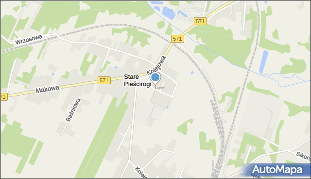 Stare Pieścirogi, Parkowa, mapa Stare Pieścirogi