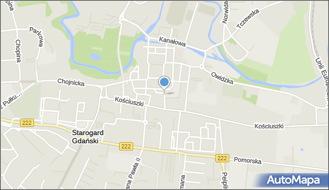 Starogard Gdański, Paderewskiego Ignacego Jana, mapa Starogard Gdański
