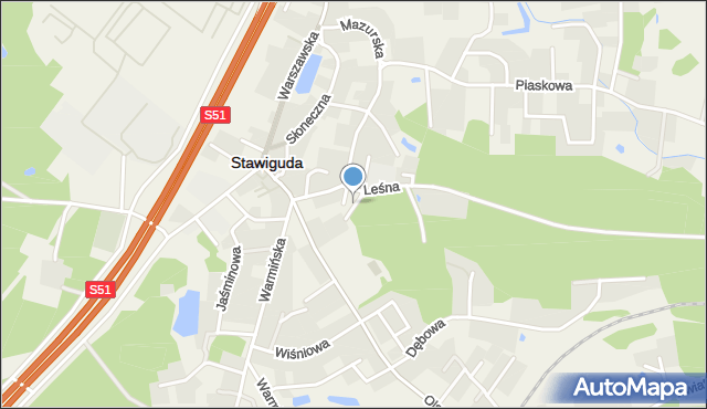 Stawiguda, Parkowa, mapa Stawiguda