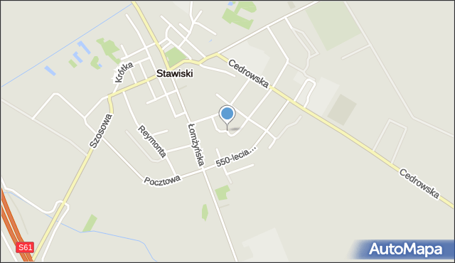 Stawiski, Parkowa, mapa Stawiski