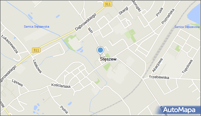 Stęszew, Park Zielony Zakątek, mapa Stęszew