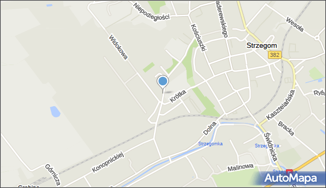 Strzegom powiat świdnicki, Parkowa, mapa Strzegom powiat świdnicki