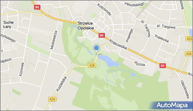 Strzelce Opolskie, Parkowa, mapa Strzelce Opolskie