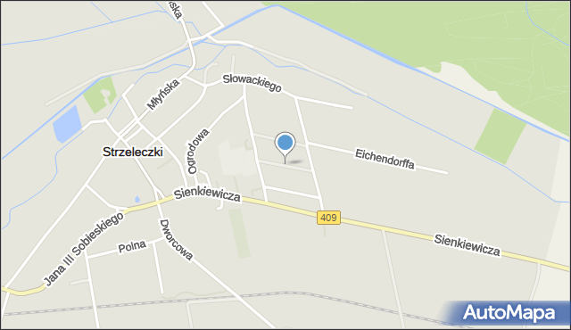 Strzeleczki, Partnerstwa Bitburg, mapa Strzeleczki