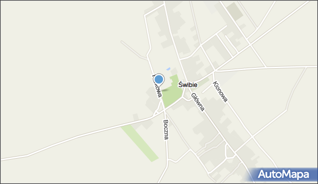 Świbie, Parkowa, mapa Świbie