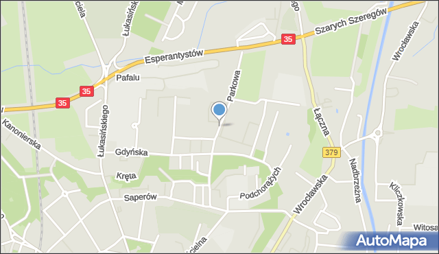 Świdnica, Parkowa, mapa Świdnicy