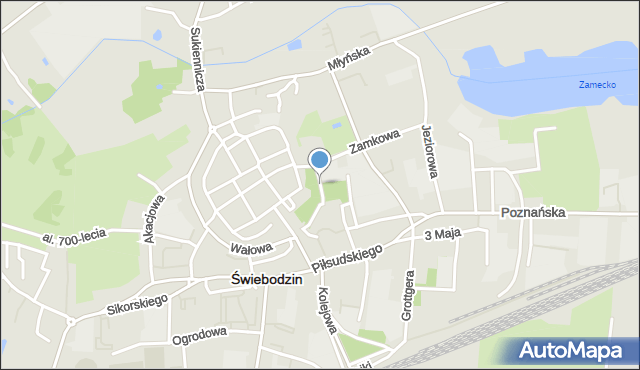 Świebodzin, Park Chopina Fryderyka, mapa Świebodzin