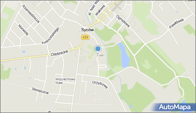 Syców, Parkowa, mapa Syców