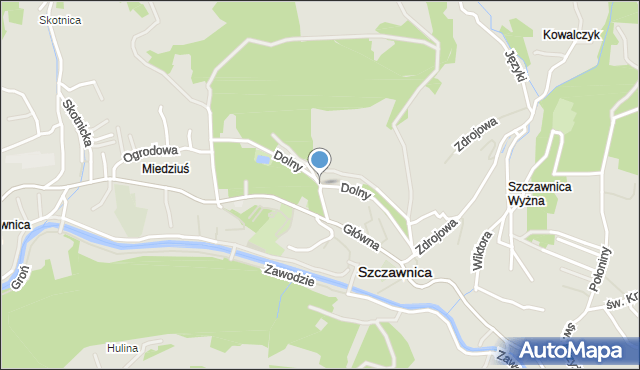 Szczawnica, Park Dolny, mapa Szczawnica